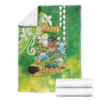 Hawaii Saint Patrick's Day Blanket Funny Surfing Leprechaun