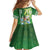 Hawaii Saint Patrick's Day Family Matching Off The Shoulder Long Sleeve Dress and Hawaiian Shirt Funny Surfing Leprechaun