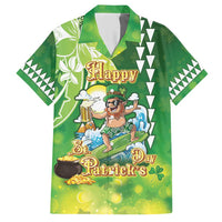 Hawaii Saint Patrick's Day Hawaiian Shirt Funny Surfing Leprechaun