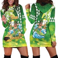 Hawaii Saint Patrick's Day Hoodie Dress Funny Surfing Leprechaun