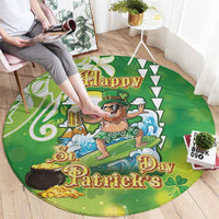 Hawaii Saint Patrick's Day Round Carpet Funny Surfing Leprechaun LT05 - Polynesian Pride