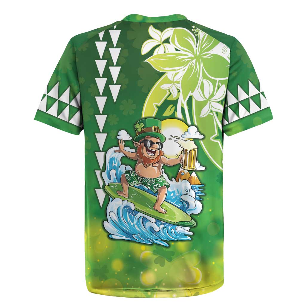 Hawaii Saint Patrick's Day Rugby Jersey Funny Surfing Leprechaun
