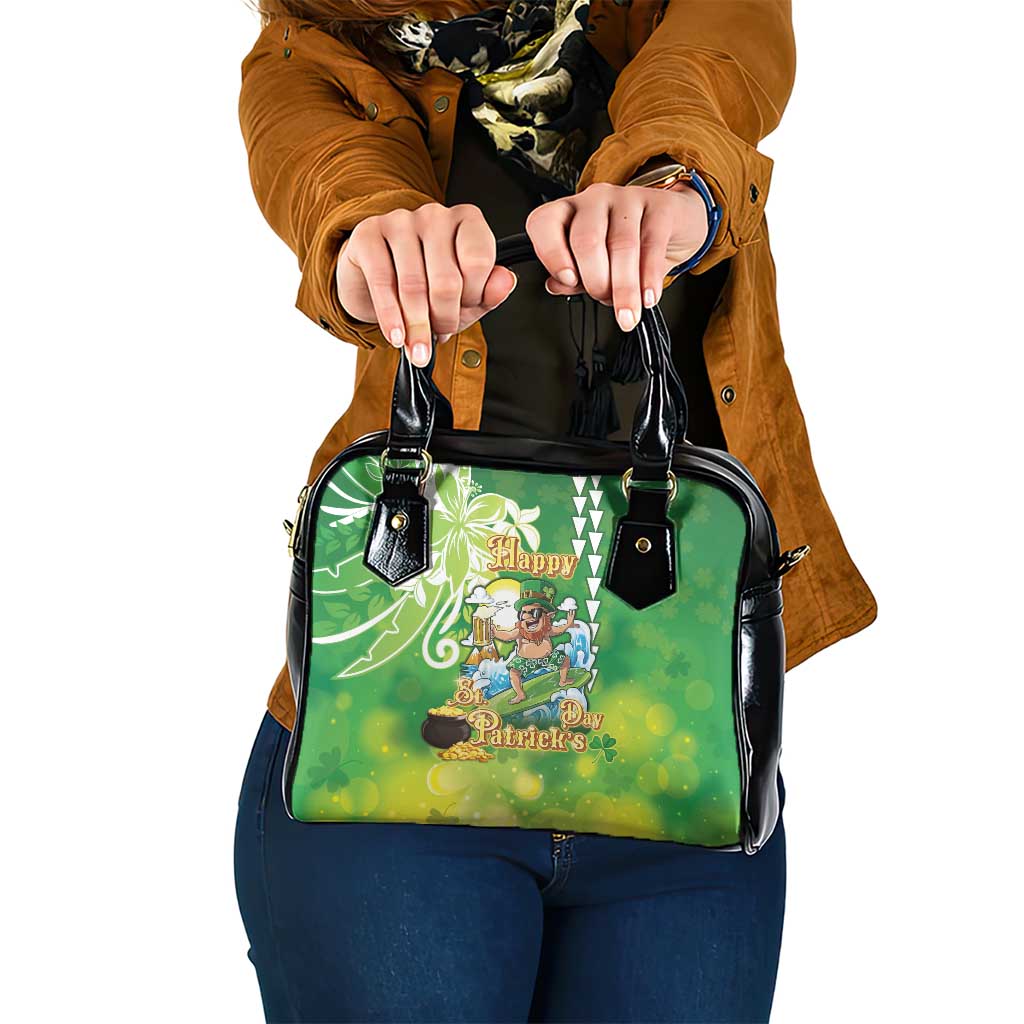 Hawaii Saint Patrick's Day Shoulder Handbag Funny Surfing Leprechaun LT05 One Size Green - Polynesian Pride