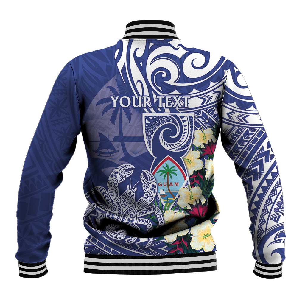 Personalised Hafa Adai Guam Baseball Jacket Latte Stone With Coconut Crab