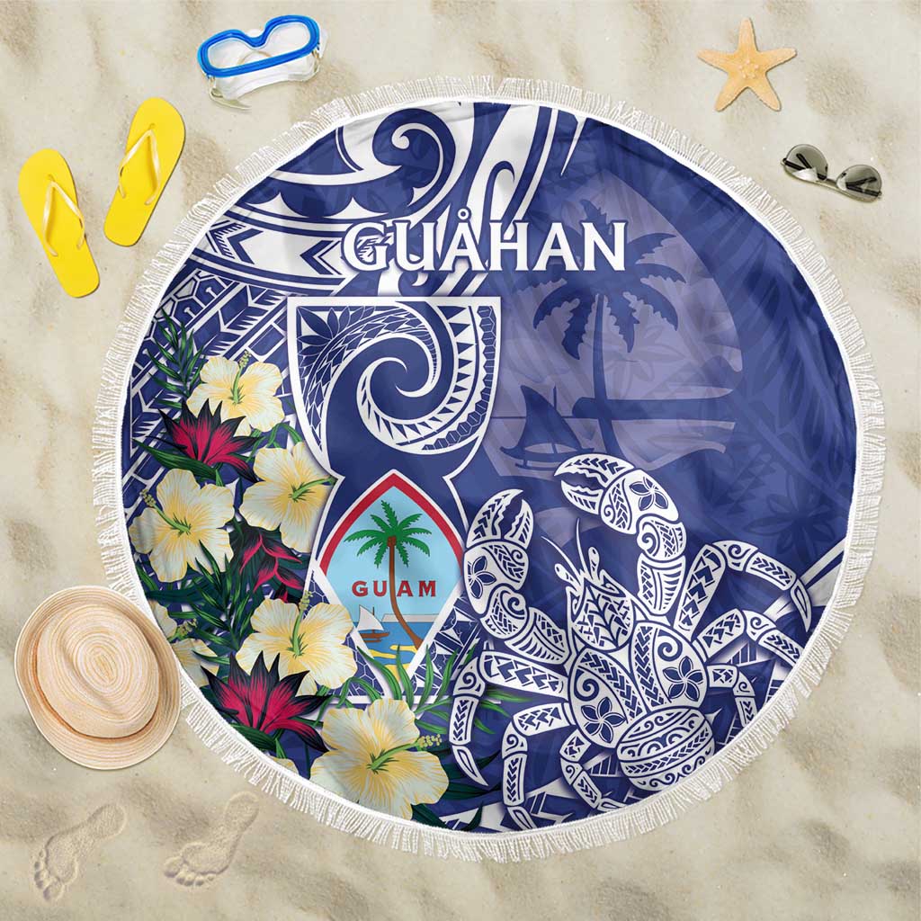 Hafa Adai Guam Beach Blanket Latte Stone With Coconut Crab