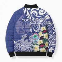 Personalised Hafa Adai Guam Bomber Puffer Jacket Latte Stone With Coconut Crab LT05 - Polynesian Pride