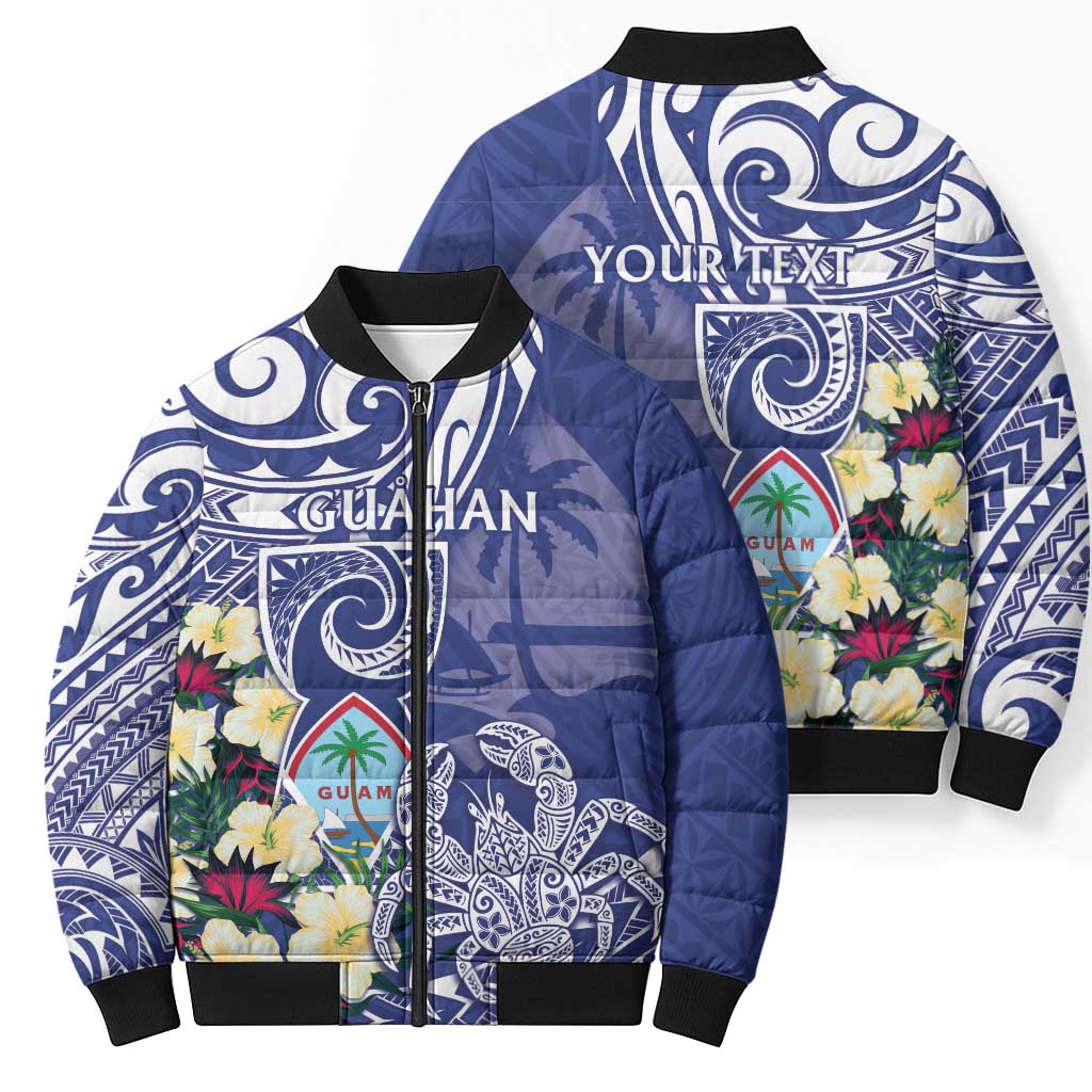 Personalised Hafa Adai Guam Bomber Puffer Jacket Latte Stone With Coconut Crab LT05 - Polynesian Pride