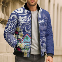Personalised Hafa Adai Guam Bomber Puffer Jacket Latte Stone With Coconut Crab LT05 - Polynesian Pride