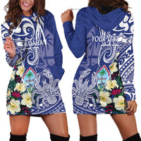 Personalised Hafa Adai Guam Hoodie Dress Latte Stone With Coconut Crab
