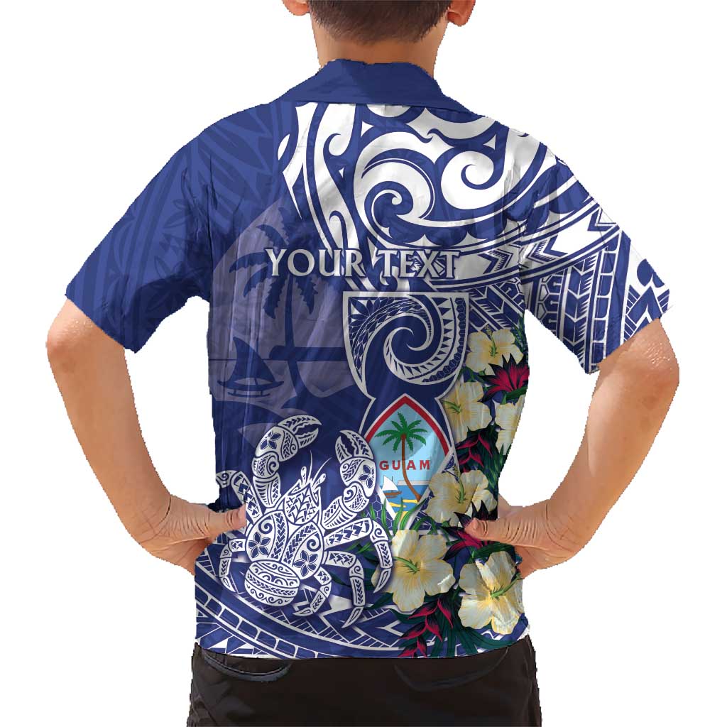 Personalised Hafa Adai Guam Kid Hawaiian Shirt Latte Stone With Coconut Crab