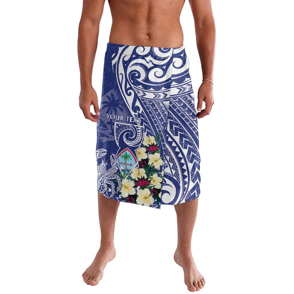 Personalised Hafa Adai Guam Lavalava Latte Stone With Coconut Crab LT05 Blue - Polynesian Pride
