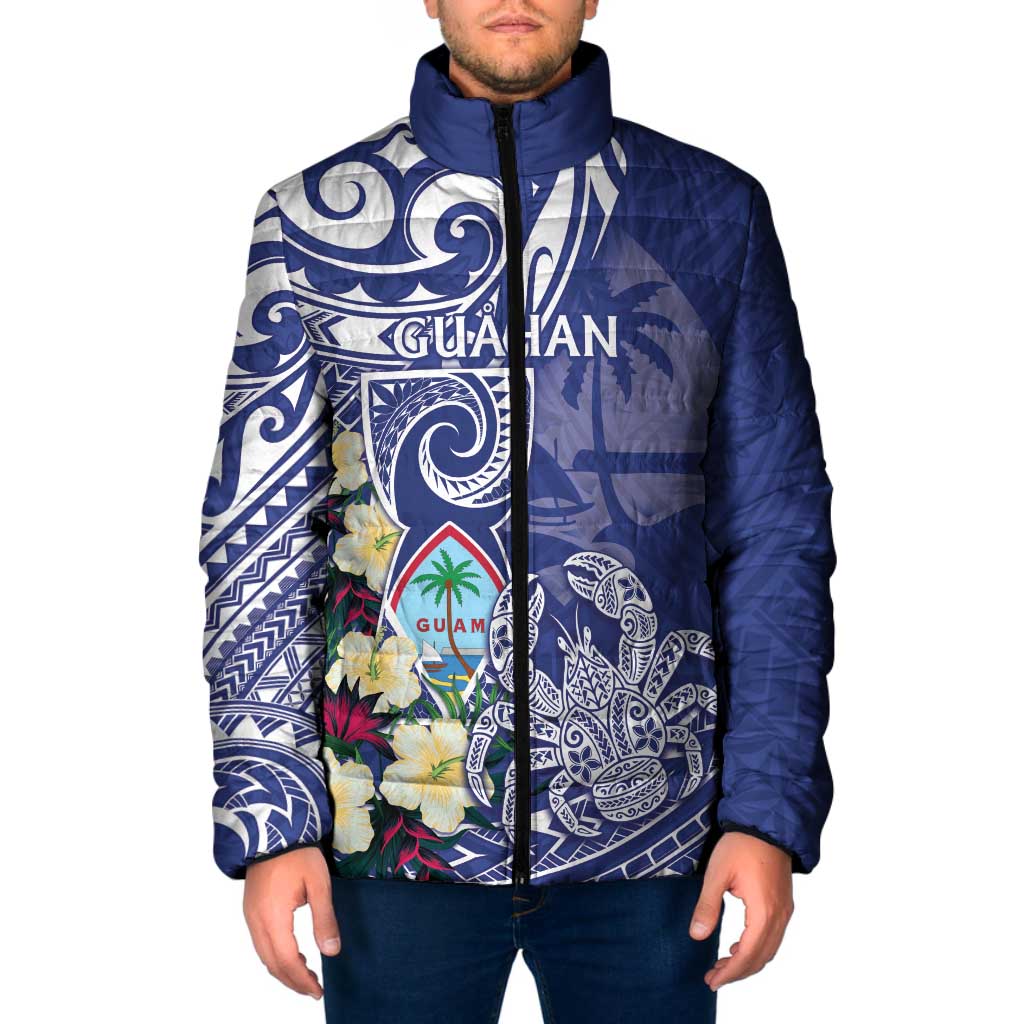 Personalised Hafa Adai Guam Padded Jacket Latte Stone With Coconut Crab