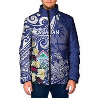 Personalised Hafa Adai Guam Padded Jacket Latte Stone With Coconut Crab