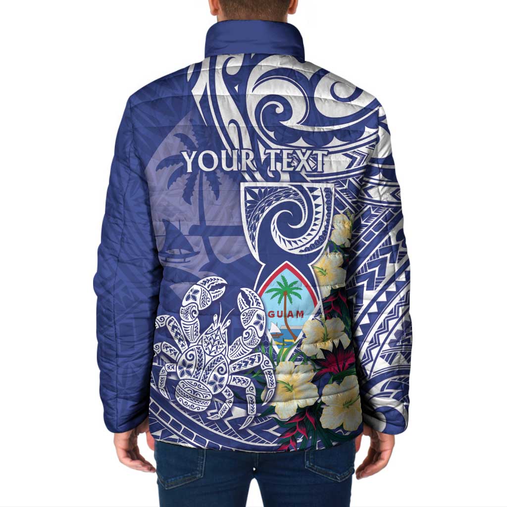 Personalised Hafa Adai Guam Padded Jacket Latte Stone With Coconut Crab