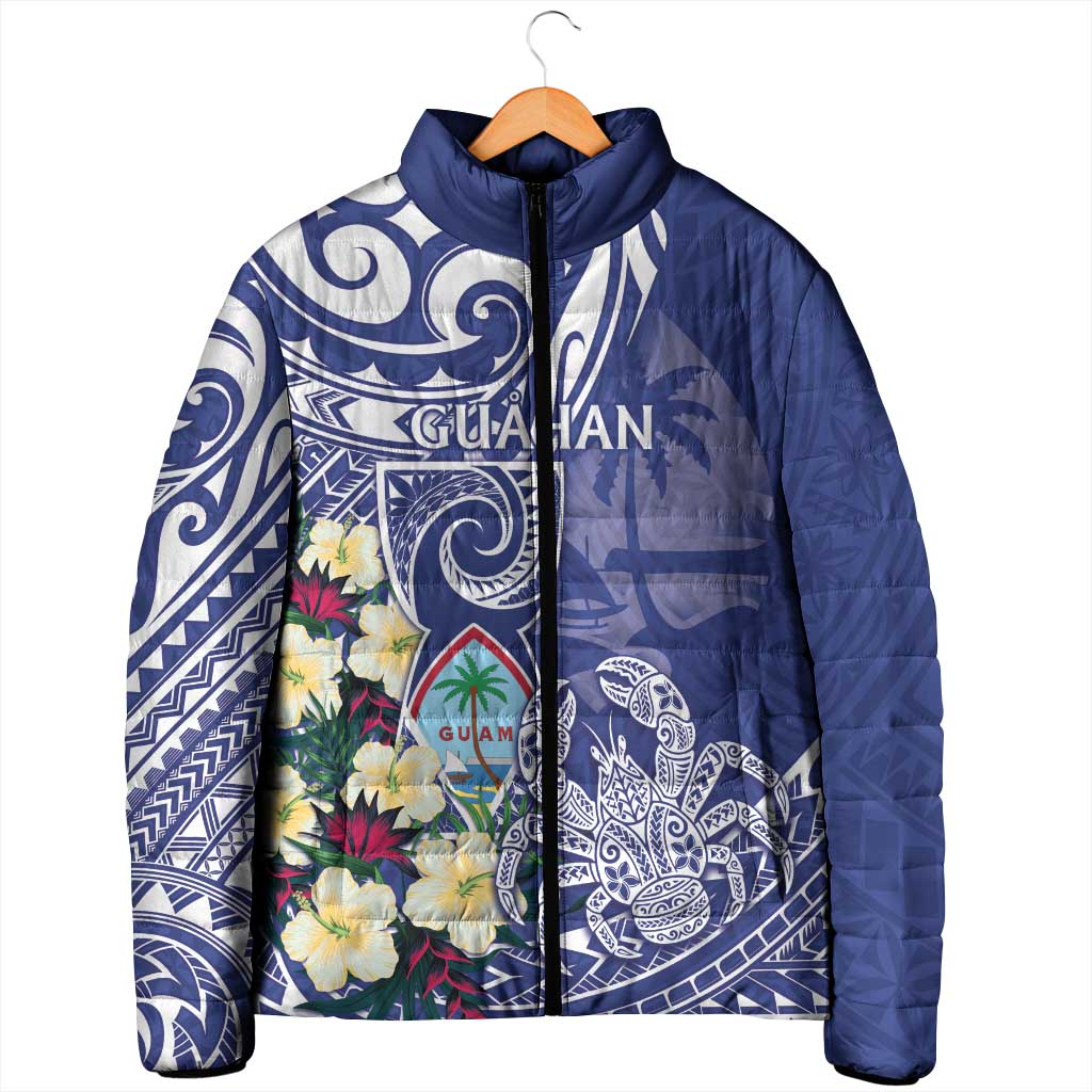Personalised Hafa Adai Guam Padded Jacket Latte Stone With Coconut Crab