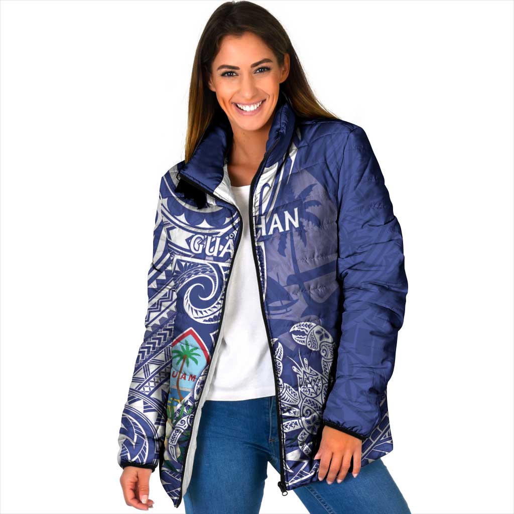 Personalised Hafa Adai Guam Padded Jacket Latte Stone With Coconut Crab