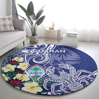 Hafa Adai Guam Round Carpet Latte Stone With Coconut Crab