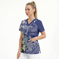 Personalised Hafa Adai Guam Scrub Top Latte Stone With Coconut Crab