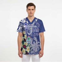 Personalised Hafa Adai Guam Scrub Top Latte Stone With Coconut Crab