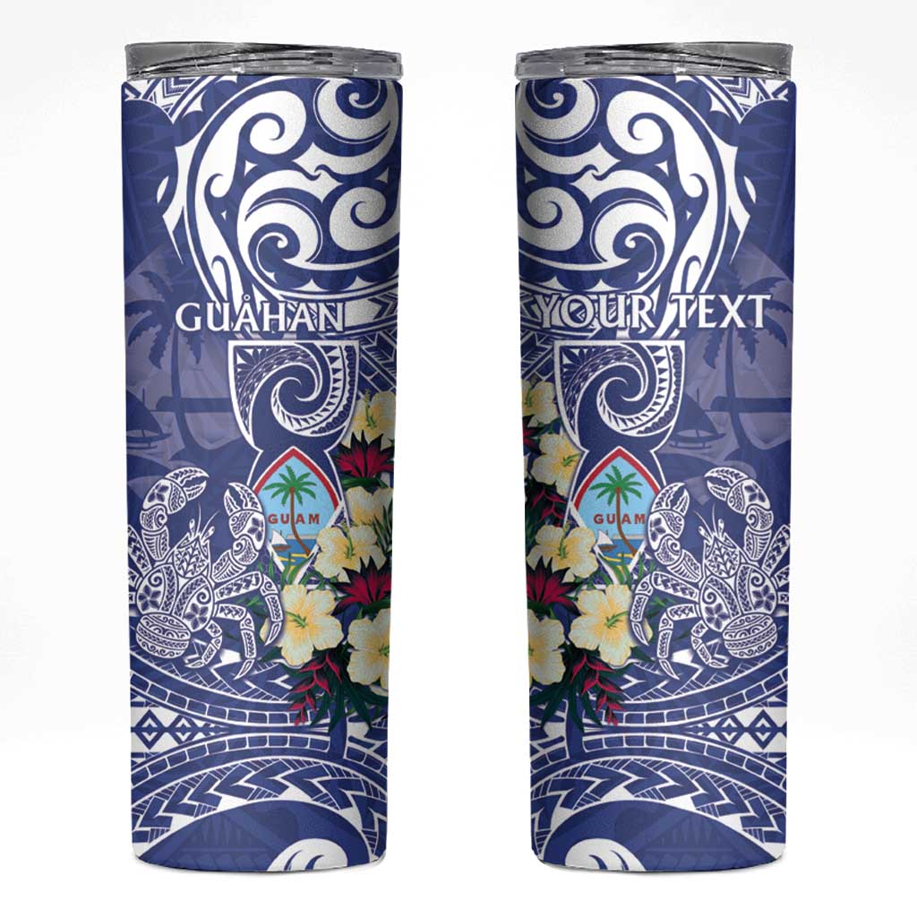 Personalised Hafa Adai Guam Skinny Tumbler Latte Stone With Coconut Crab