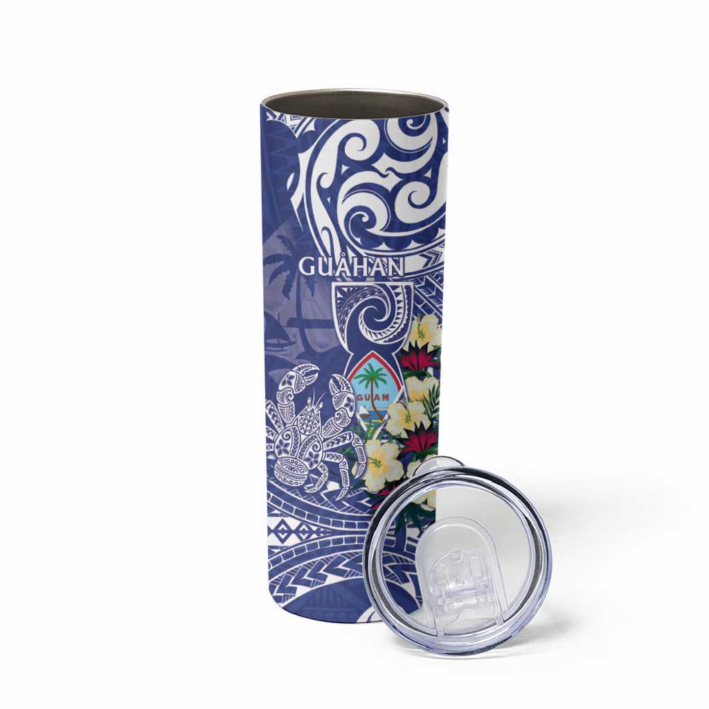 Personalised Hafa Adai Guam Skinny Tumbler Latte Stone With Coconut Crab