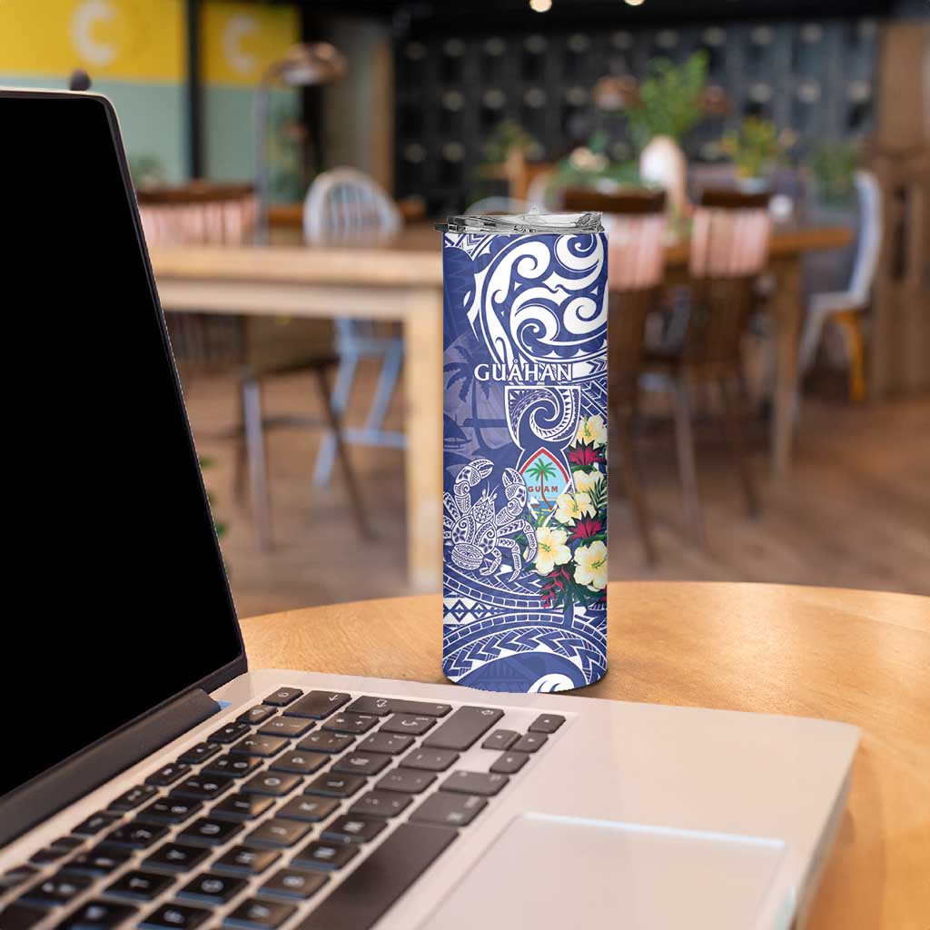 Personalised Hafa Adai Guam Skinny Tumbler Latte Stone With Coconut Crab