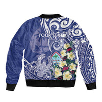 Personalised Hafa Adai Guam Sleeve Zip Bomber Jacket Latte Stone With Coconut Crab LT05 - Polynesian Pride