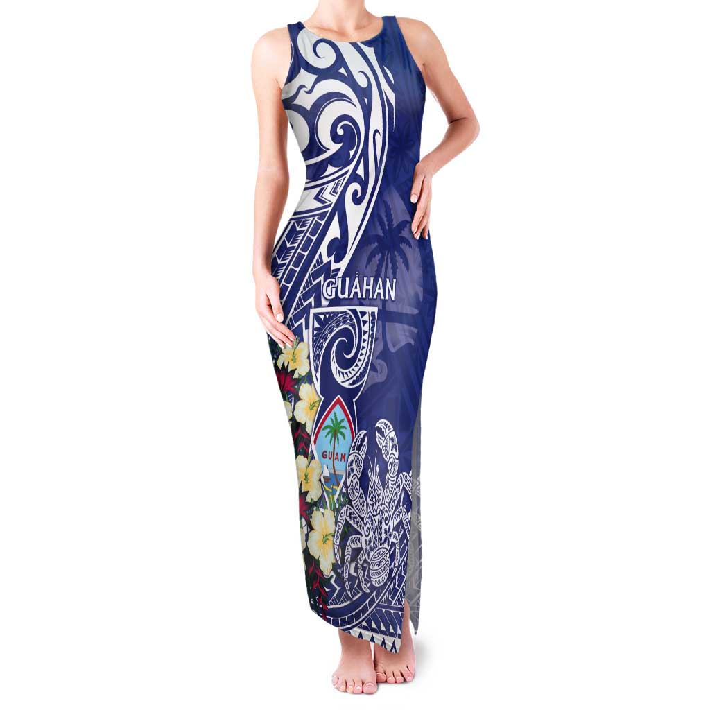 Personalised Hafa Adai Guam Tank Maxi Dress Latte Stone With Coconut Crab