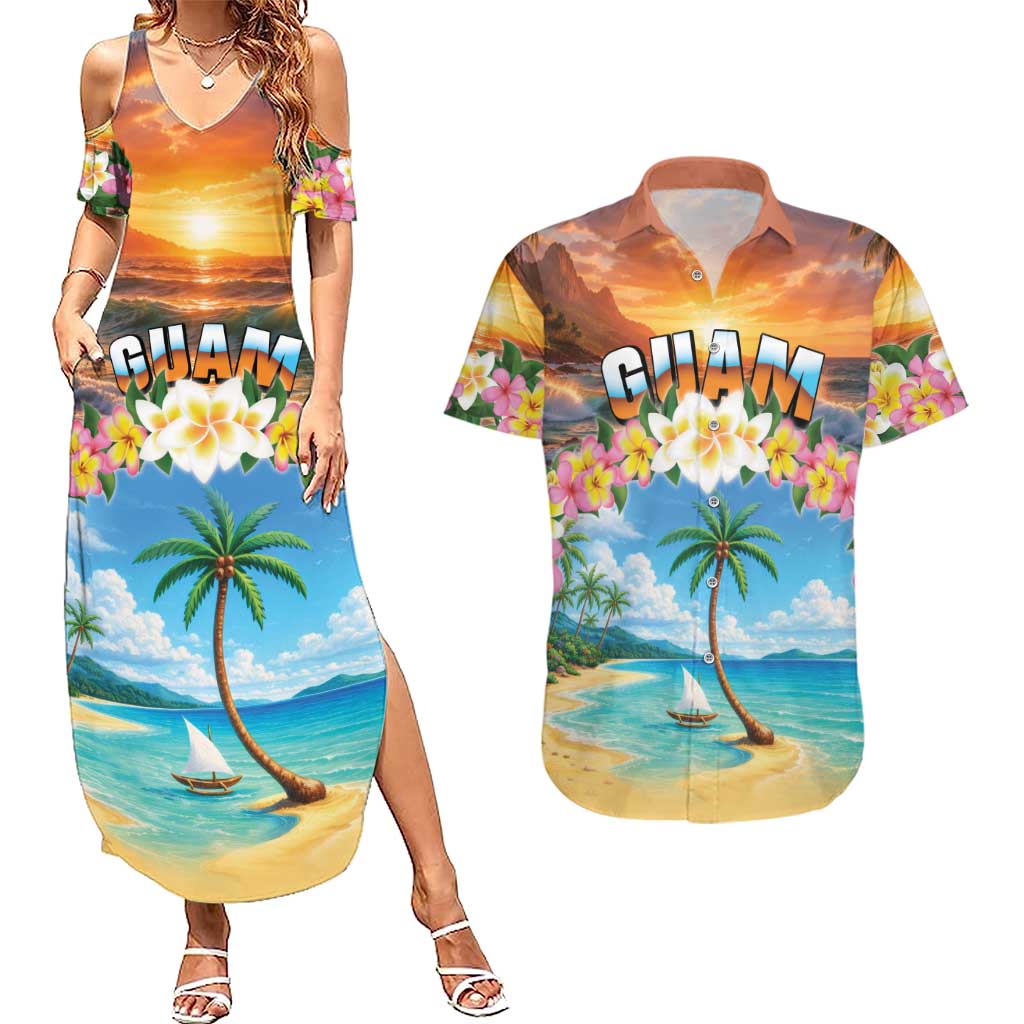 Guam Couples Matching Summer Maxi Dress and Hawaiian Shirt Eternal Summer Sunset Beach LT05 Colorful - Polynesian Pride