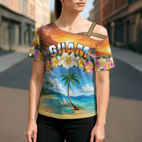 Guam Cross Shoulder Shirt Eternal Summer Sunset Beach