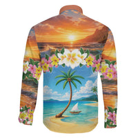 Guam Family Matching Off Shoulder Maxi Dress and Hawaiian Shirt Eternal Summer Sunset Beach LT05 - Polynesian Pride