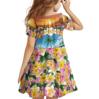 Guam Family Matching Off Shoulder Short Dress and Hawaiian Shirt Eternal Summer Sunset Beach LT05 - Polynesian Pride