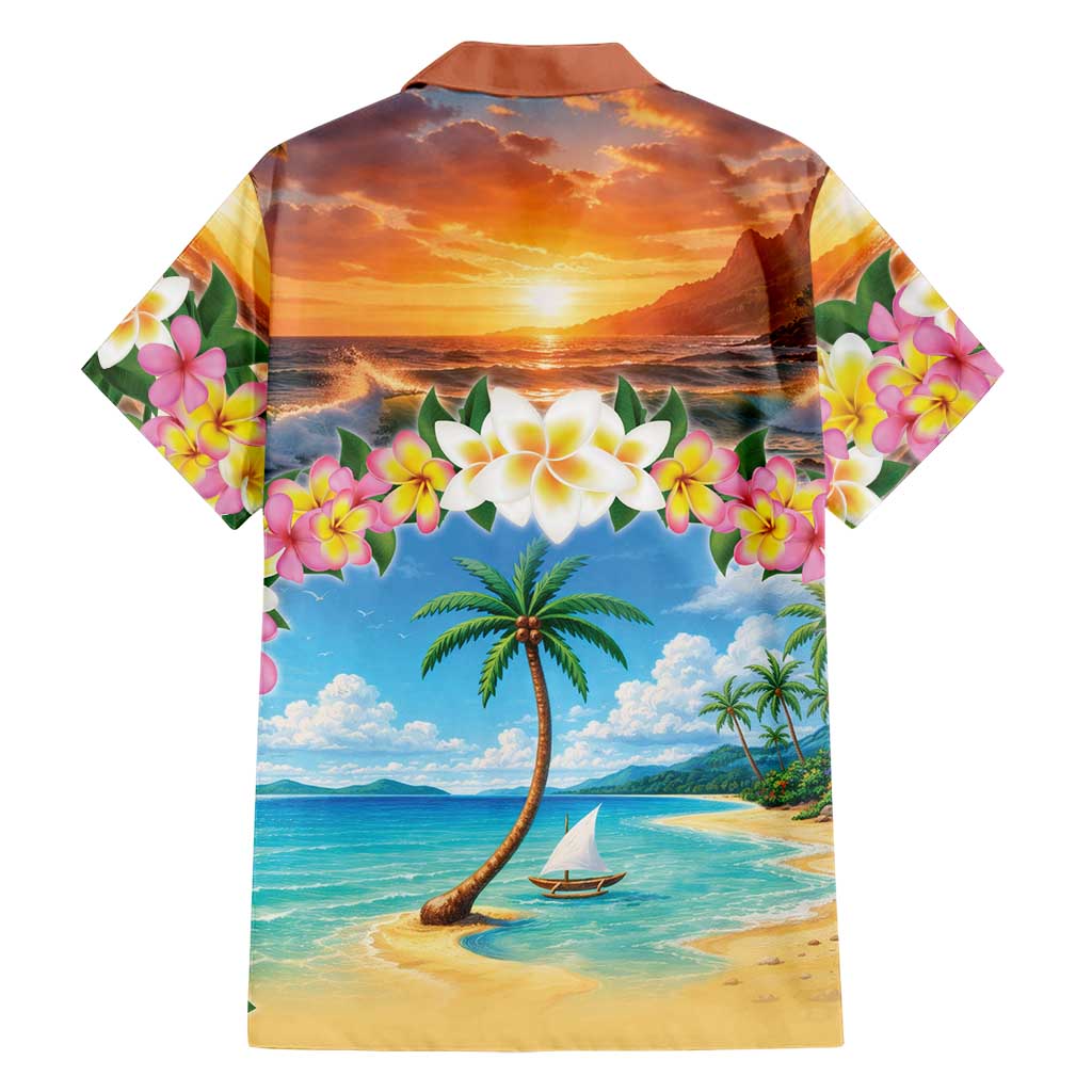 Guam Family Matching Off Shoulder Short Dress and Hawaiian Shirt Eternal Summer Sunset Beach LT05 - Polynesian Pride