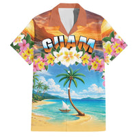 Guam Family Matching Summer Maxi Dress and Hawaiian Shirt Eternal Summer Sunset Beach LT05 Dad's Shirt - Short Sleeve Colorful - Polynesian Pride