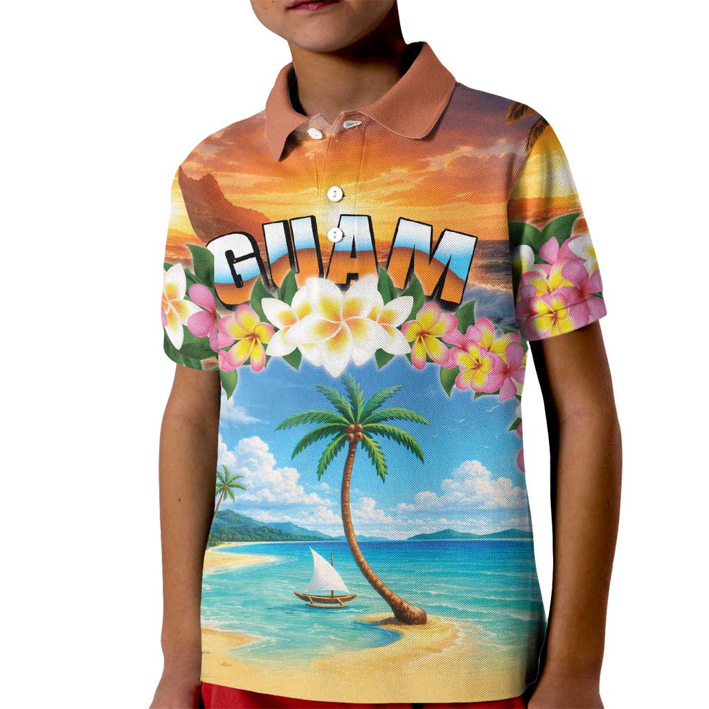Guam Kid Polo Shirt Eternal Summer Sunset Beach LT05 Kid Colorful - Polynesian Pride