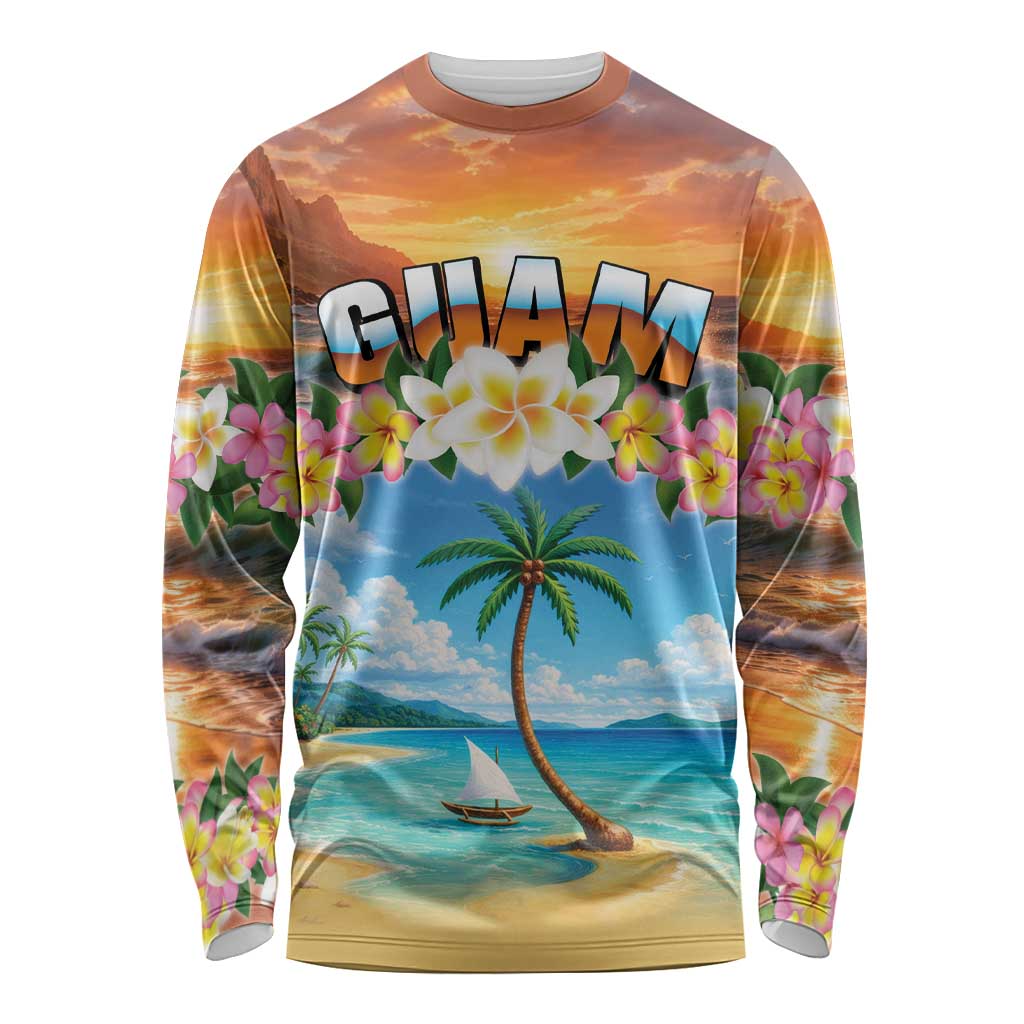 Guam Long Sleeve Shirt Eternal Summer Sunset Beach LT05 Unisex Colorful - Polynesian Pride