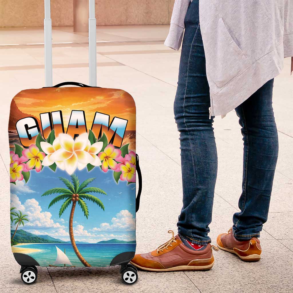 Guam Luggage Cover Eternal Summer Sunset Beach