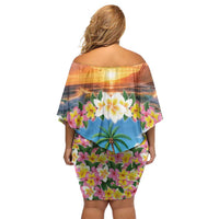 Guam Off Shoulder Short Dress Eternal Summer Sunset Beach