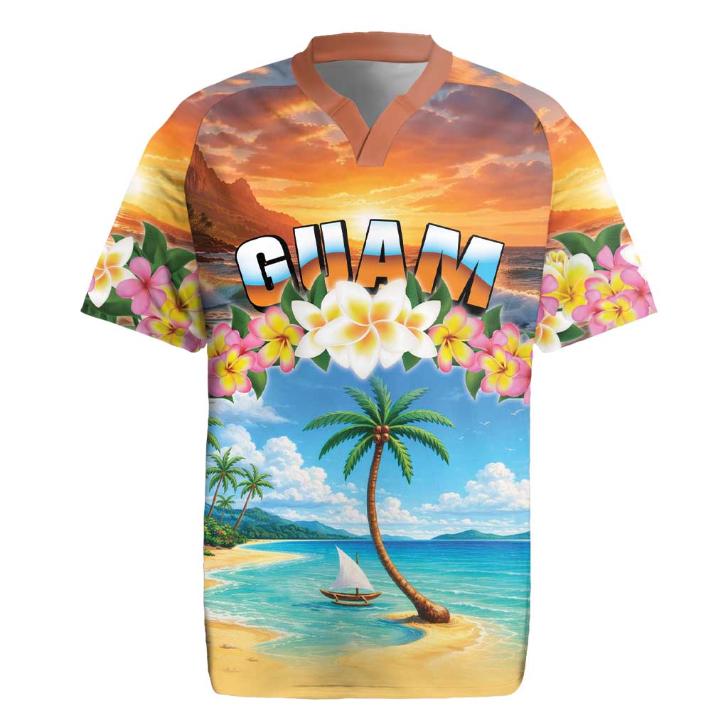 Guam Rugby Jersey Eternal Summer Sunset Beach LT05 Colorful - Polynesian Pride
