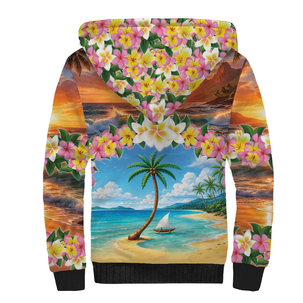 Guam Sherpa Hoodie Eternal Summer Sunset Beach LT05 - Polynesian Pride