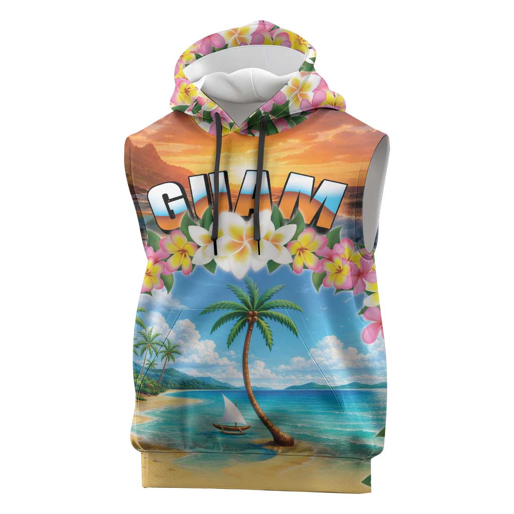 Guam Sleeveless Hoodie Eternal Summer Sunset Beach LT05 Colorful - Polynesian Pride