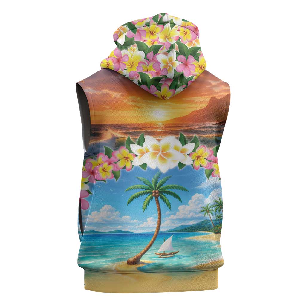 Guam Sleeveless Hoodie Eternal Summer Sunset Beach LT05 - Polynesian Pride