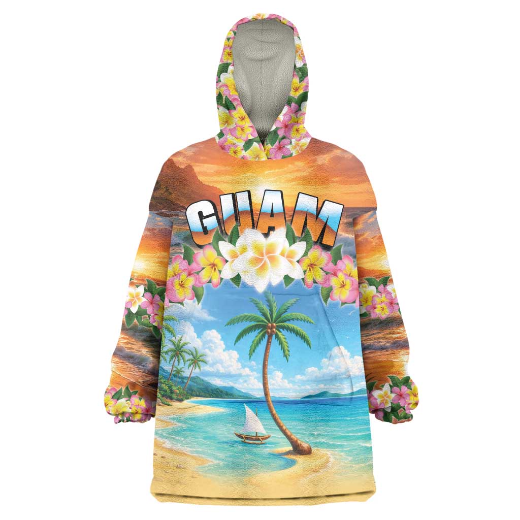 Guam Wearable Blanket Hoodie Eternal Summer Sunset Beach LT05 One Size Colorful - Polynesian Pride