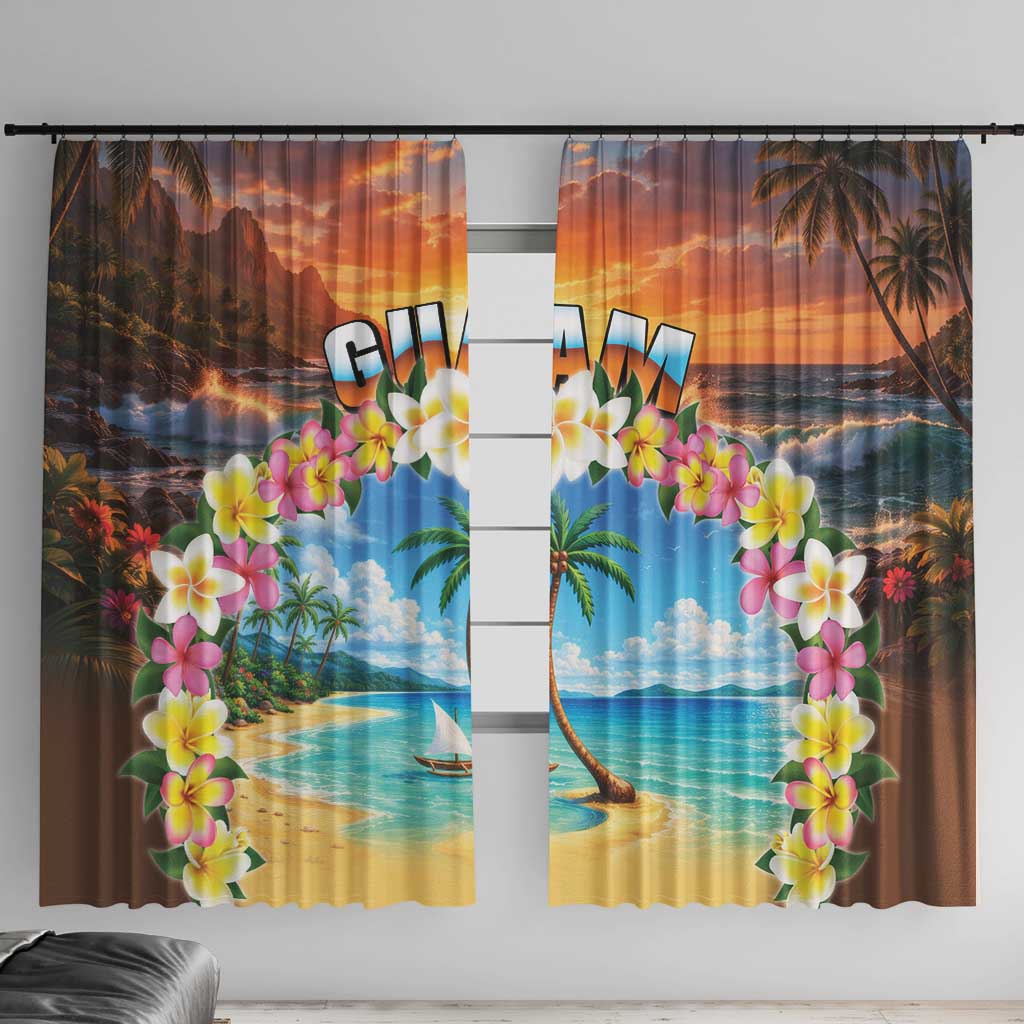 Guam Window Curtain Eternal Summer Sunset Beach