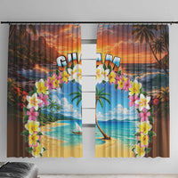 Guam Window Curtain Eternal Summer Sunset Beach