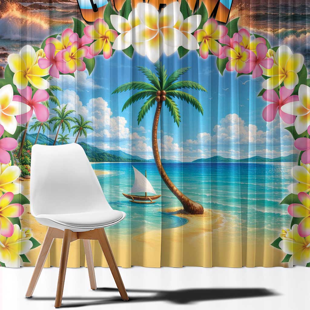 Guam Window Curtain Eternal Summer Sunset Beach