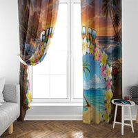 Guam Window Curtain Eternal Summer Sunset Beach