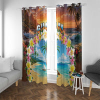 Guam Window Curtain Eternal Summer Sunset Beach