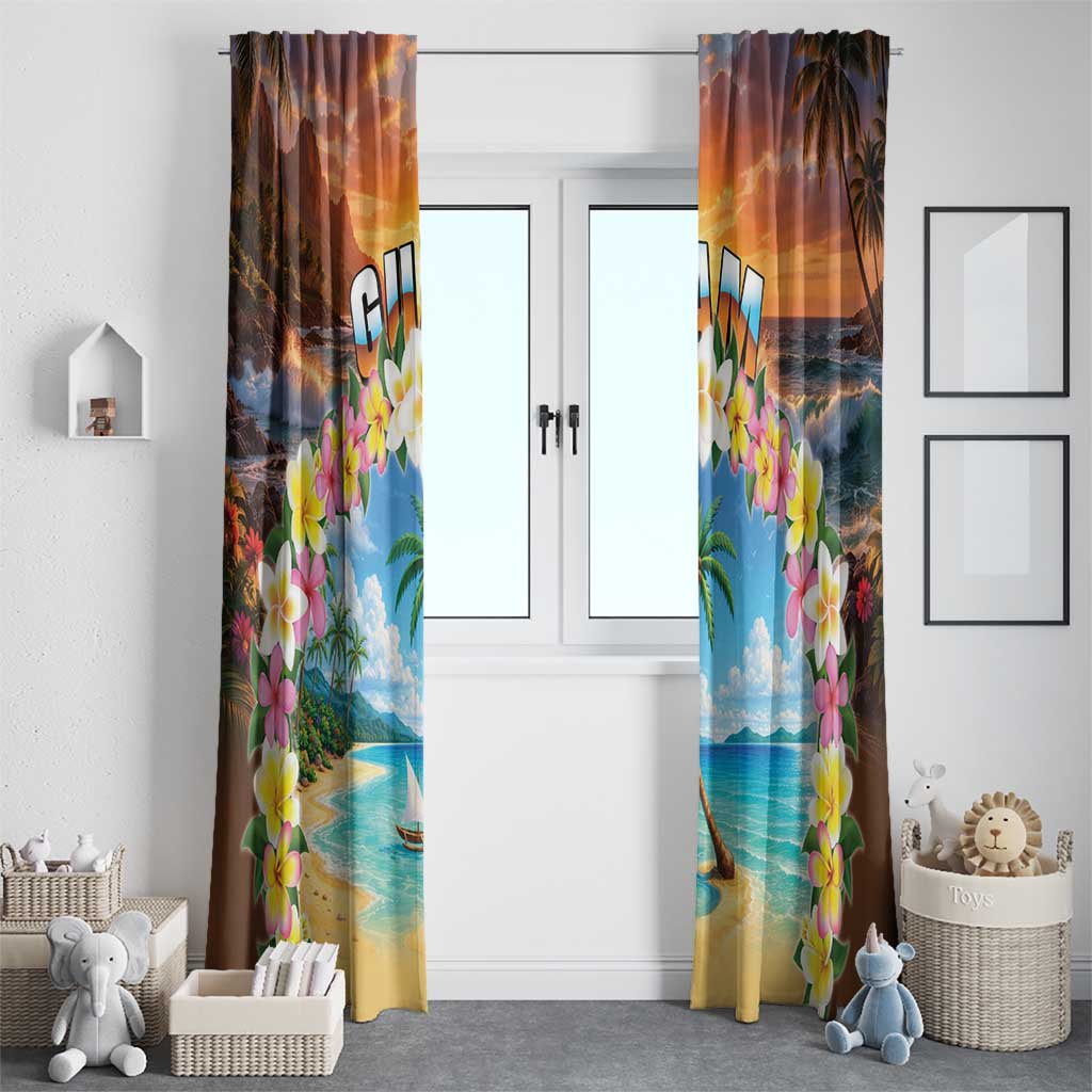 Guam Window Curtain Eternal Summer Sunset Beach
