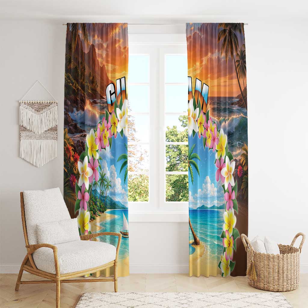 Guam Window Curtain Eternal Summer Sunset Beach